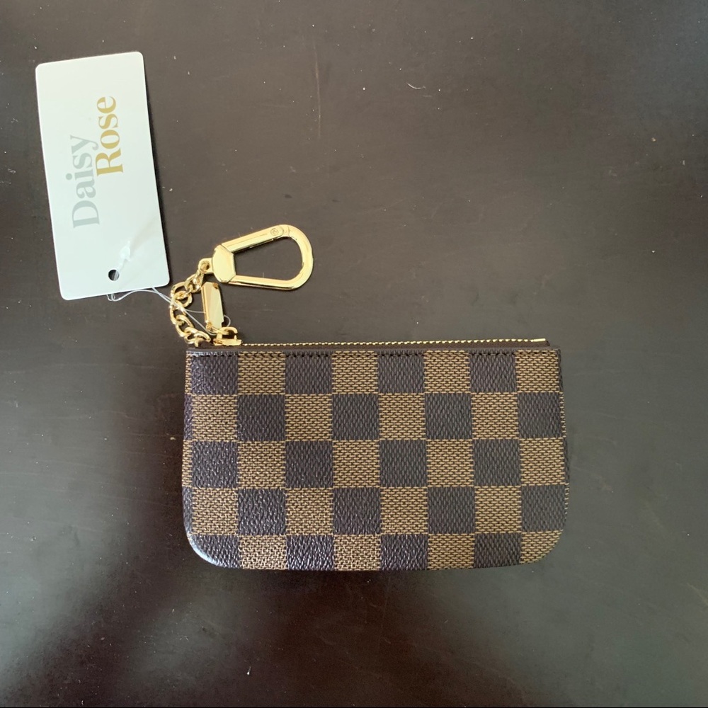 Brown Checkered Key Pouch.